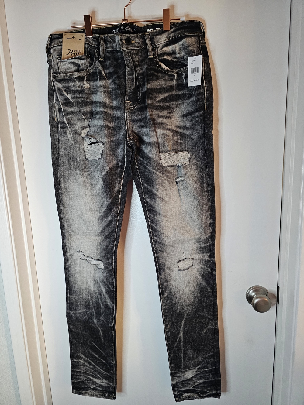 PRPS Cayenne Fit Men’s Distressed Black Jeans 33